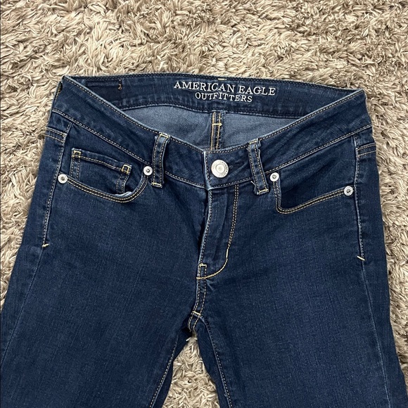 American Eagle Outfitters Women's Dark Blue Skinny Jeans - Picture 3 of 5